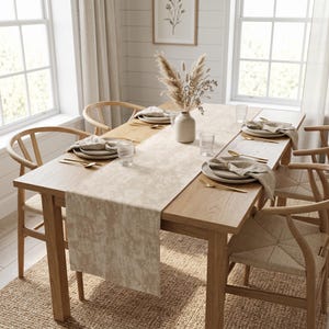 Caminho de mesa liso | Tecido retangular neutro para decoração de casa de campo | Caminho de mesa minimalista | Decoração de mesa escandinava | Tamanho personalizado