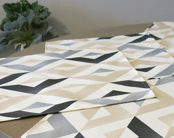 Waterproof Placemats Fabric (set of 2) Size: 12in X 16in (31cm X 41cm) Geometrics Rectangular