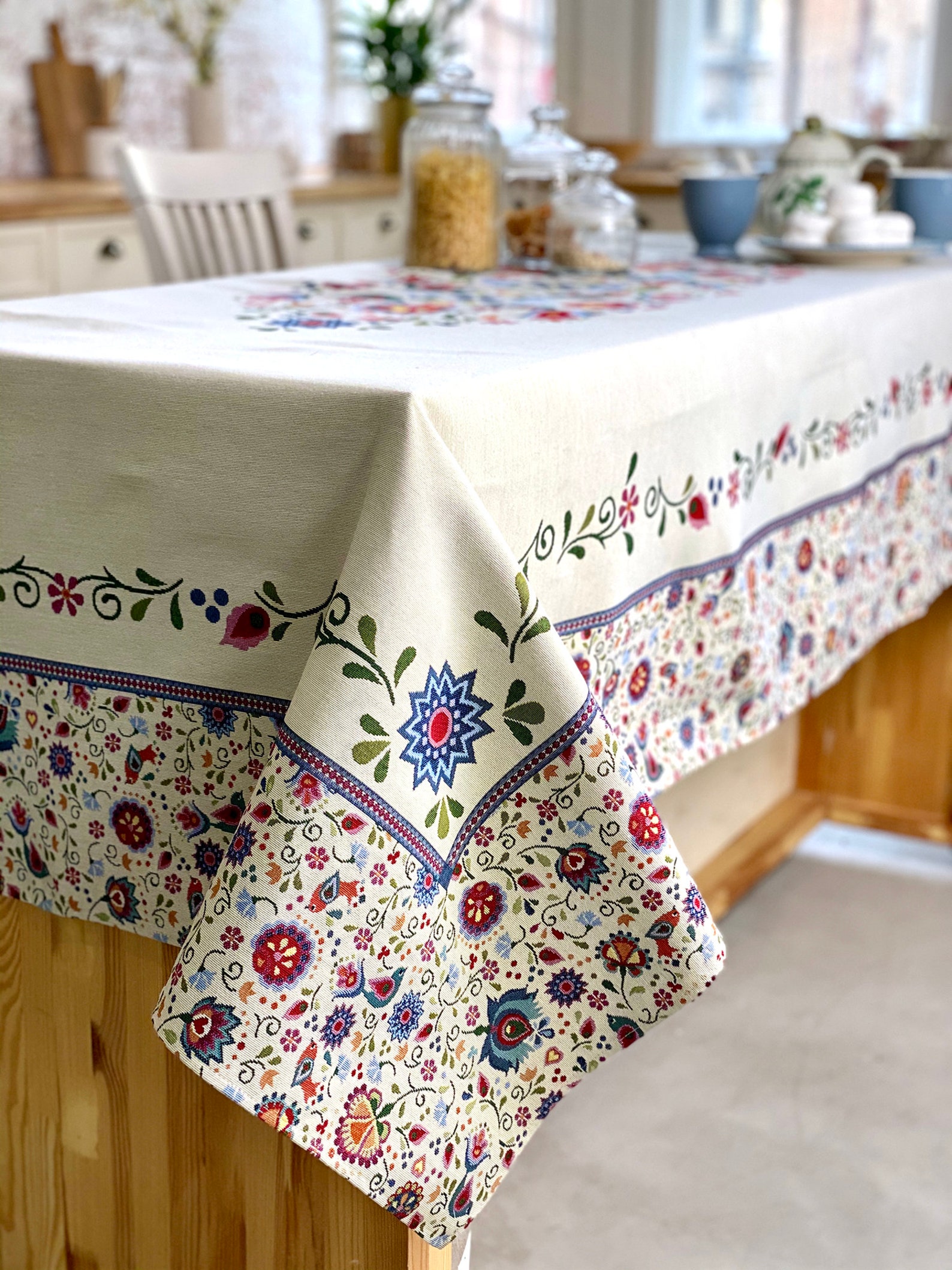 Tablecloth Country Tapestry Ethnic Style Floral Tablecloths Etsy