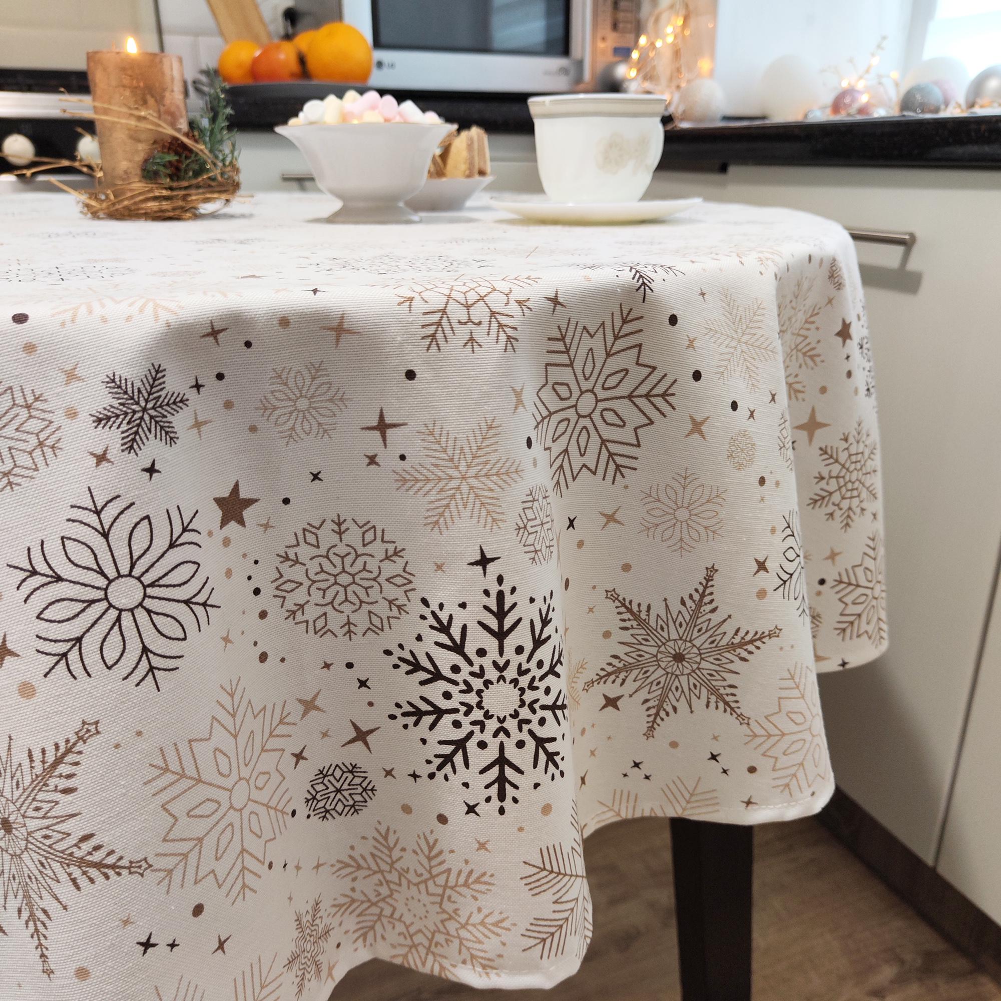 Lilistar Christmas Rectangular Tablecloth - Waterproof Holiday Table Cover, 59x87 Inches