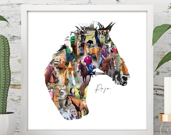 Horse Photo Collage, Horse Gift, Personalised Horse Gift, Horse picture frame, Horse gift for a girl, Horse picture, Horse Gifts for men