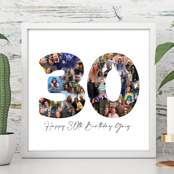 30th Photo Collage, 30th Birthday Gift, 30th Birthday GIft for women, 30th Birthday Gift for men, 30th anniversary gift, 30th Wedding Gift