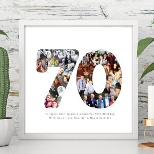 70e collage photo, 70e cadeau d'anniversaire, 70e cadeau pour femme, 70e cadeau pour homme, 70e cadeau pour elle, 70e cadeau pour lui