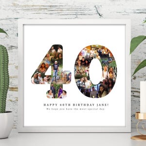 40e fotocollage, 40e verjaardagscadeau, 40e verjaardagscadeau, 40e verjaardagscadeau voor vrouwen, 40e verjaardagscadeau voor mannen, 40e nummer