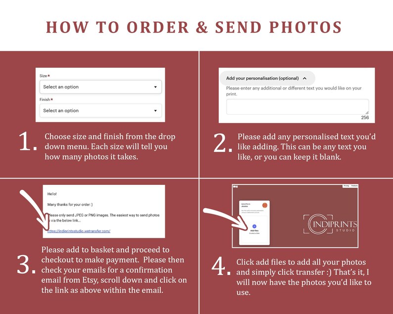 how to order and send photos