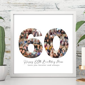 60 Jahre Fotocollage, 60 Geburtstagsgeschenk, 60 Jahre Geburtstagsgeschenk für Frauen, 60 Jahre Geburtstagsgeschenk für Männer, 60 Jahre Fotorahmen, 60 Jahre Jahrestag Geschenk