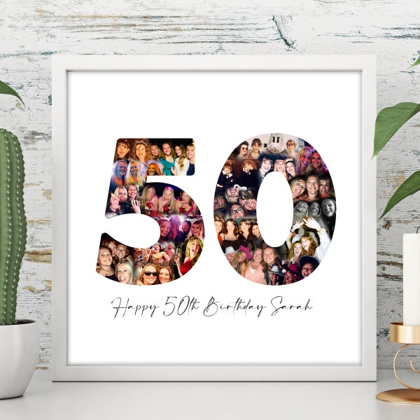 50.Foto-Collage, 50.Jahre-Geschenk, 50.Geburtstagsgeschenk, 50.Geburtstagsgeschenk für Frauen, 50.Geburtstagsgeschenk für Männer, 50.Hochzeitsgeschenk