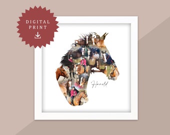 Horse Personalised Birthday Gift - Horse Gift for her - Horse gift for him - Horse digital download - Horse Personalised gift