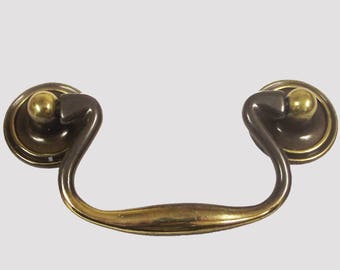 Antique Brass Swan Neck Drop Handle Drawer Pull
