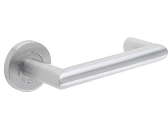 Stainless Steel Door Lever Handle On Rose (Pair)