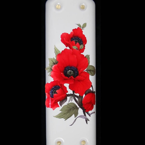 Ceramic Door Finger Plate Red Poppy Design (Each)