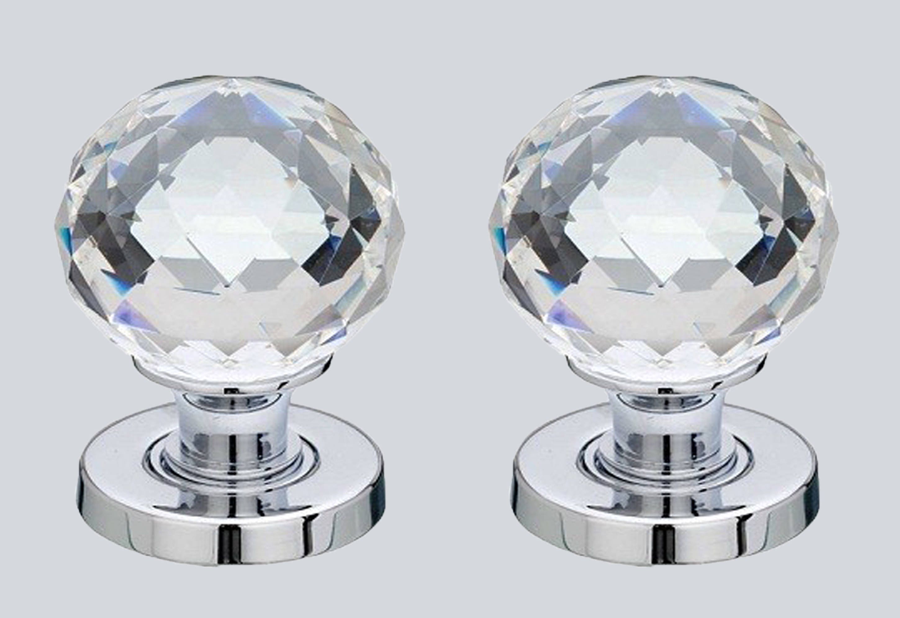 LIVIVO Set of 10 Crystal Glass Door Knobs - Diamond Drawer Knobs for  Kitchen & Bedroom Cabinets