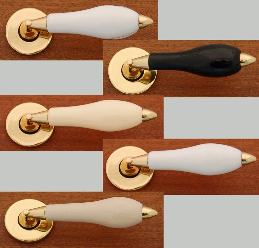 Traditional Polished Gold Lever Door Handles pair Choice of Etsy UK