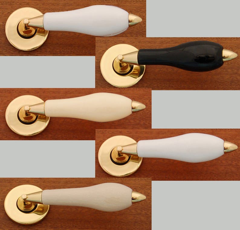 Traditional Polished Gold Lever Door Handles Pair Choice Of Etsy