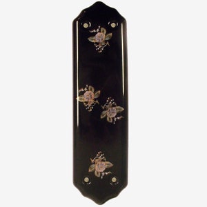 Ceramic Door Finger Plate Melody Metallic Floral Design (Each)