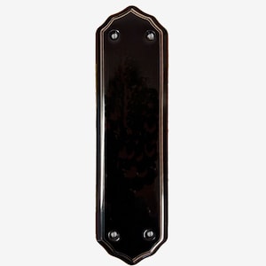 Ceramic Door Finger Plate Black Double Chromeline Design (Each)