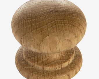 Oak Cupboard Knob With Insert