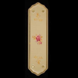 Ceramic Door Finger Plate Chintz Rose Design (Each)