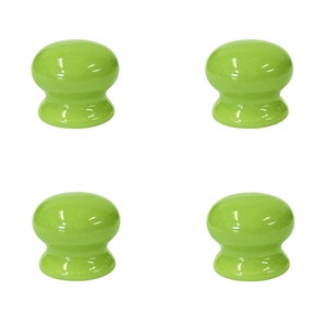 Pack Of 4 Green Ceramic Cupboard Cabinet Knobs 35mm
