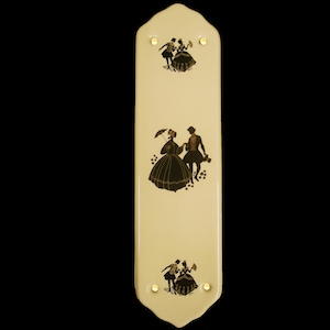 Ceramic Door Finger Plate Cream Ladies and Gents Regency Design (Each)
