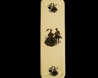 Ceramic Door Finger Plate Cream Ladies and Gents Regency Design (Each)