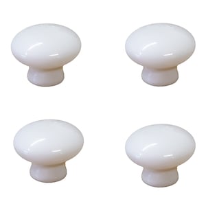 Pack Of 4 White Ceramic Cupboard Cabinet Knobs 38mm