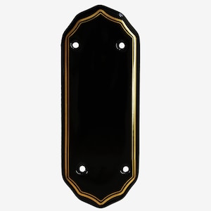 Placa para puerta de cerámica pequeña con doble línea dorada y negra (cada una)