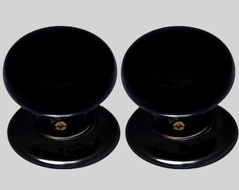 Zestaw ceramicznych gałek do drzwi czarny (para)