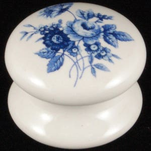 White Ceramic Cupboard Drawer Knob Saxony Design (Each) Various Sizes Available