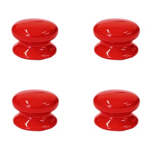 Pack Of 4 Red Ceramic Cupboard Wardrobe Knobs 50mm