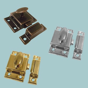 Cupboard Cabinet Door Catch Thumb Turn Latch Sprung Box Twist Lock +Screws