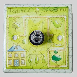 White Porcelain Single Toggle Switch Topiary Garden Design