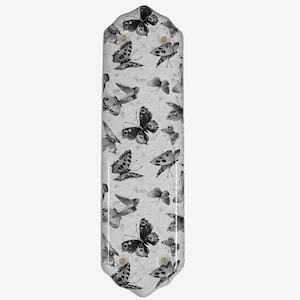 Ceramic Door Finger Plate Black Butterflies Design (Each)