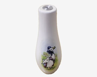 White Ceramic Bathroom Toilet / Shower / Light Pull Jemima Puddle Duck Beatrix Potter Design
