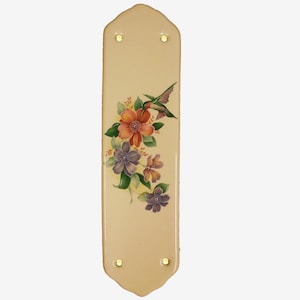 Ceramic Door Finger Plate Cream Tropicana Design (Each)