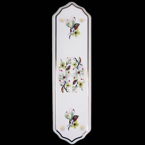 Ceramic Door Finger Plate White Orchid Design (Each)