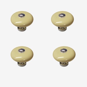Pack Of 10 Cream Porcelain Ceramic Donut Knob Polished Chrome Fittings