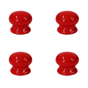Pack Of 4 Red Ceramic Cupboard Cabinet Knobs 35mm