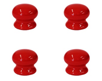 Pack Of 4 Red Ceramic Cupboard Cabinet Knobs 35mm