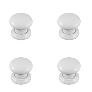 Pack Of 4 White 2 Piece Ceramic Cupboard Cabinet Knobs 32mm
