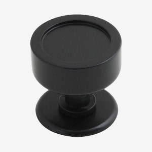 Matt Black Flat Centre Door Knob