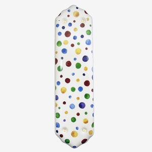 Ceramic Door Finger Plate Multi Polka Dots Design (Each)