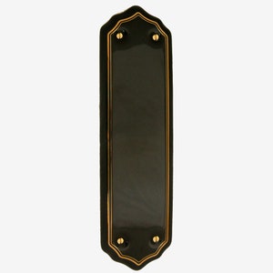 Placa de cerámica para puerta con diseño de doble línea dorada negra (cada una)