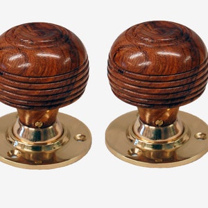 Brown Cottage Mortice / Rim Knob Set Polished Brass Base
