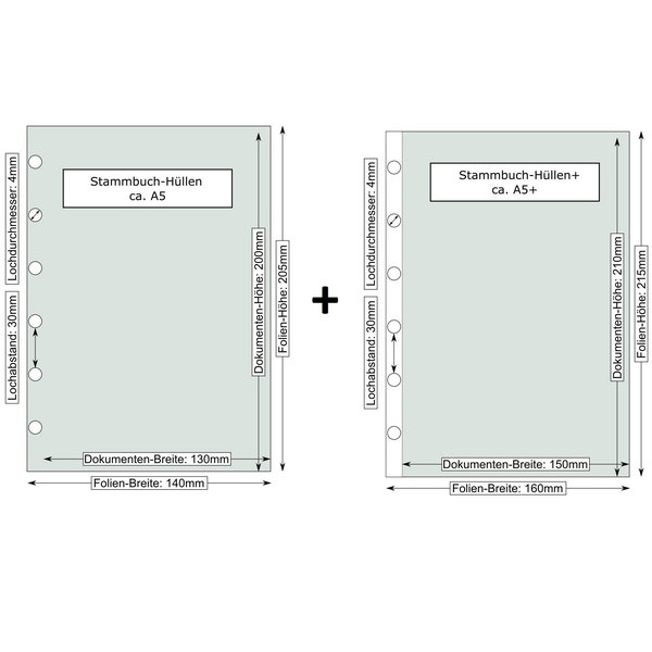 SPARSET • 10er Pack • 5X Stammbuch-Hüllen & 5X Stammbuch-Hüllen+