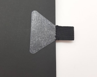 1 piece - Self-adhesive pen loop for notebooks (black loop, transparent adhesive pad)