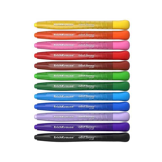 Art Berry Wax Crayons 12 Colours, Rotatable Mine, Unbreakable by Erich  Krause 