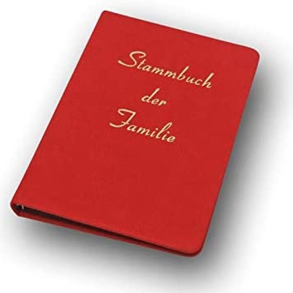 Modern family family book in registry office format for your wedding • Red