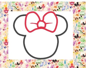 Minnie Mouse Ouline with Bow