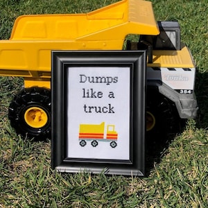 Funny Rap Lyrics Cross Stitch Pattern - &quot;Dumps like a truck&quot; - PDF Download - Great for beginners!